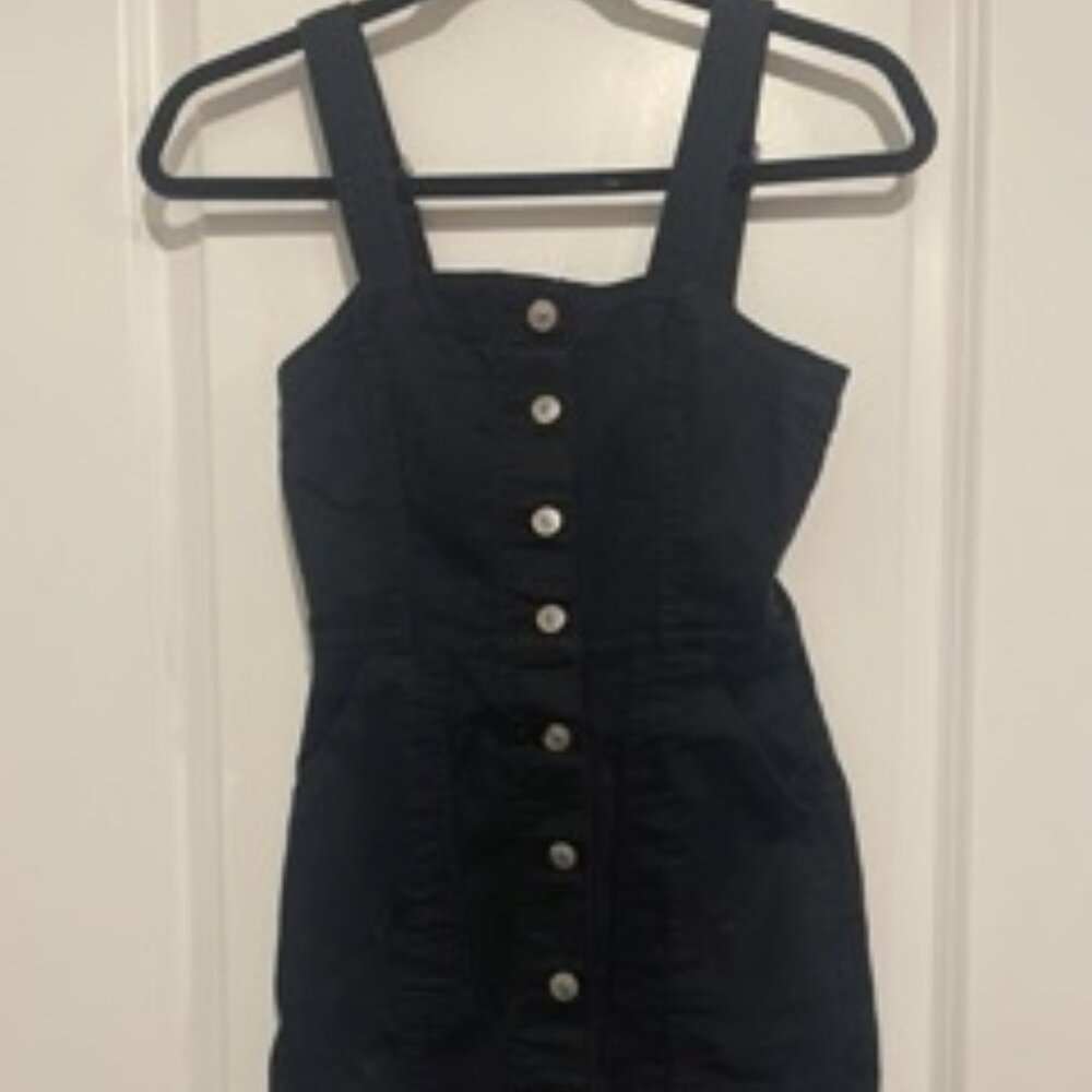 Black Button Up Mini Dress